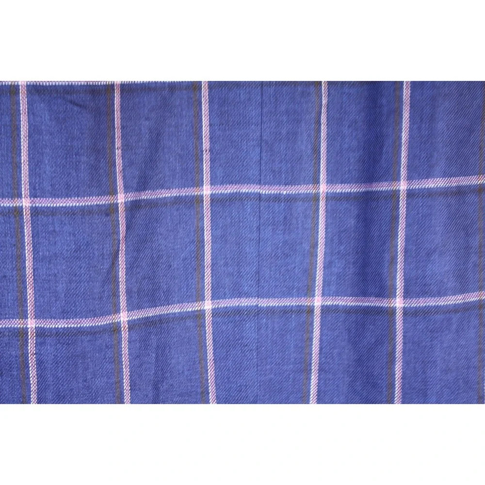 Tallia Mens Sport Coat Blue Linen Size 46R Two-Button Closure Windowpane Jacket